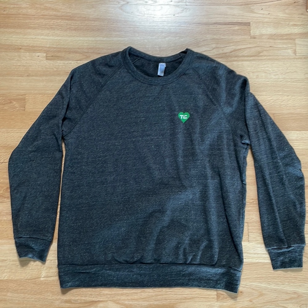 Alternative Apparel Tech Crunch Crewneck Sweatshirt in Charcoal Gray, XL